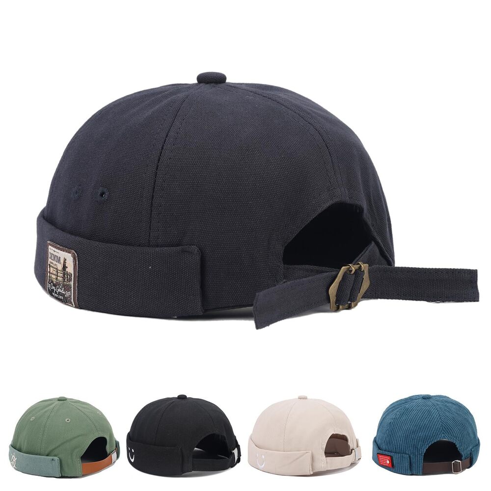 8726 Denim Docker Cap Brimless Hats Skull Cap Sailor Caps Adjustable Rolled